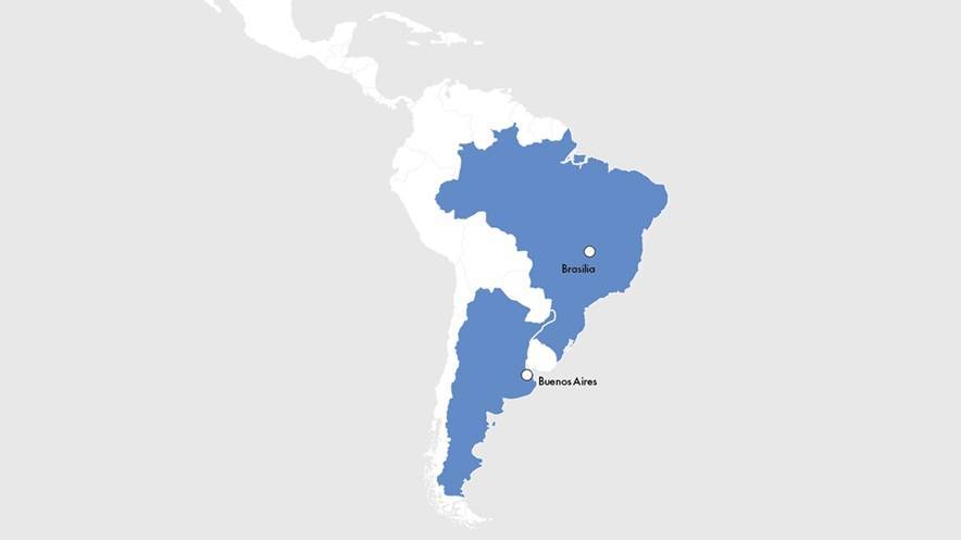 Map of CNP Assurances locations in Latin America
